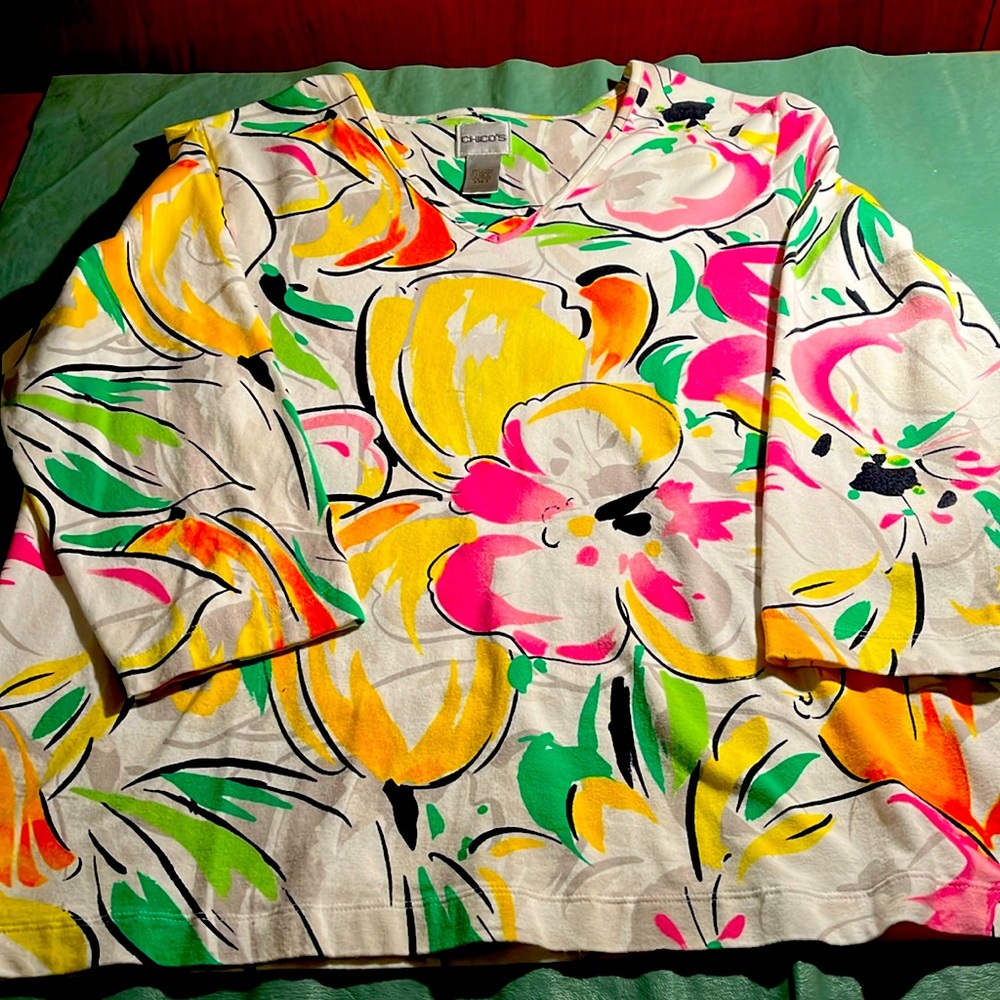Chico’s women’s size 2 3/4 sleeve T-shirt .